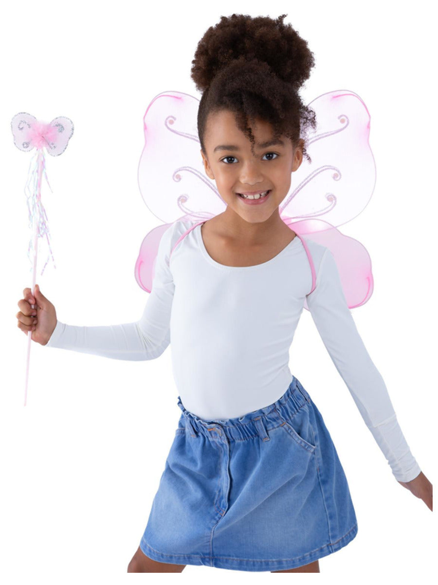 Butterfly Wings & Wand, Pink Wholesale