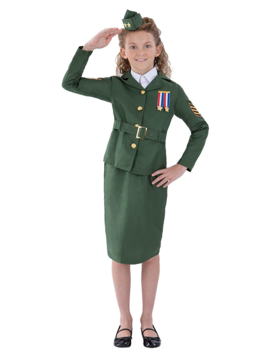 WW2 Army Girl Costume, Childs Wholesale