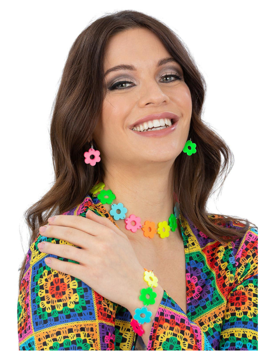 Neon Flower Power Jewellery Set Wholesale