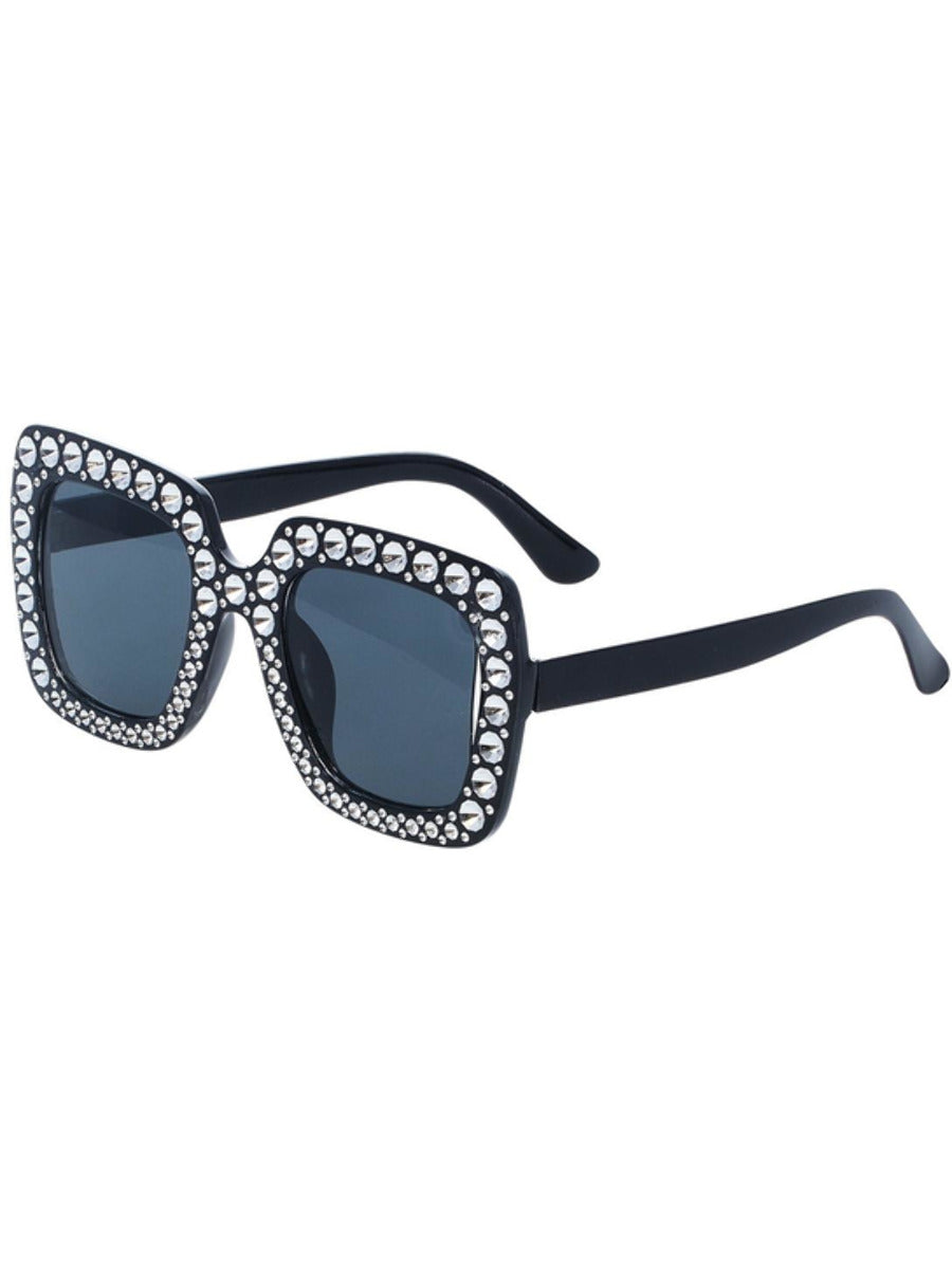 Disco Jewelled Specs, Black Wholesale