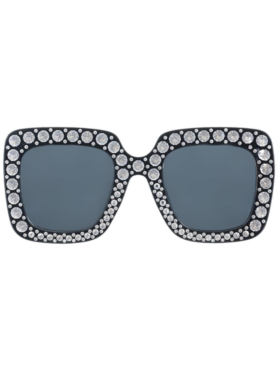 Disco Jewelled Specs, Black Wholesale