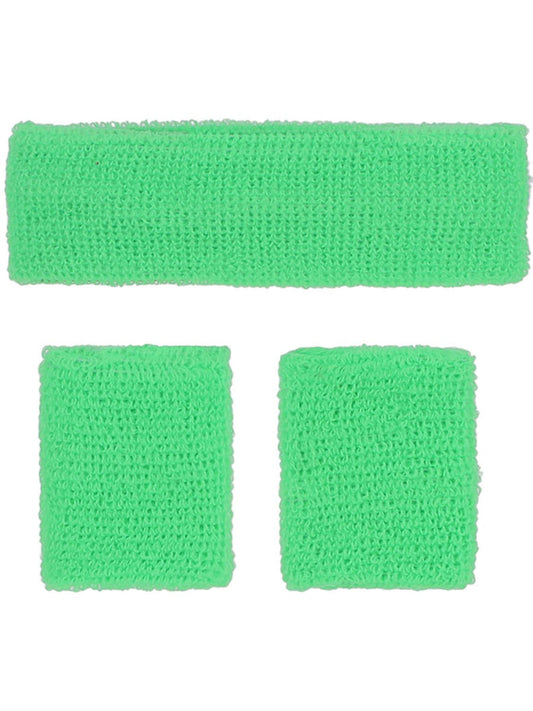 80s Neon Sweatbands, Green Wholesale