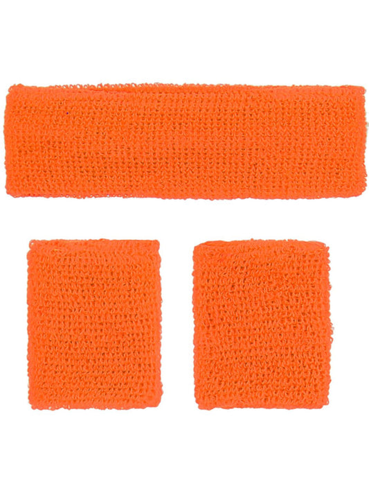 80s Neon Sweatbands, Orange Wholesale