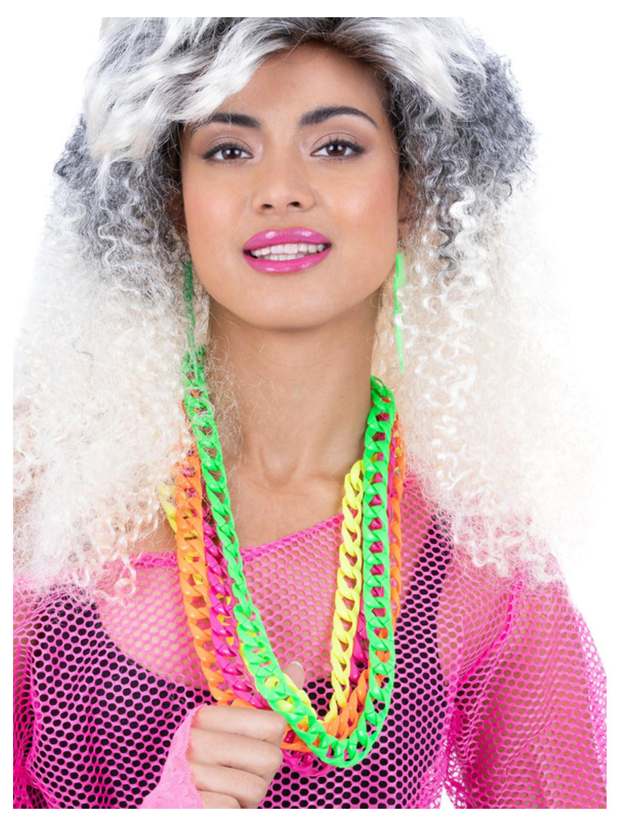 80s Neon Chain Necklaces, 4Pk Wholesale