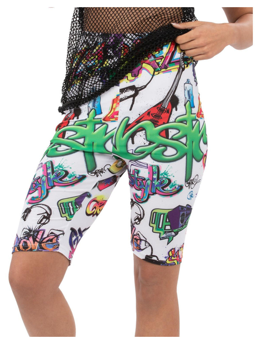 90s Unisex Graffiti Cycling Shorts