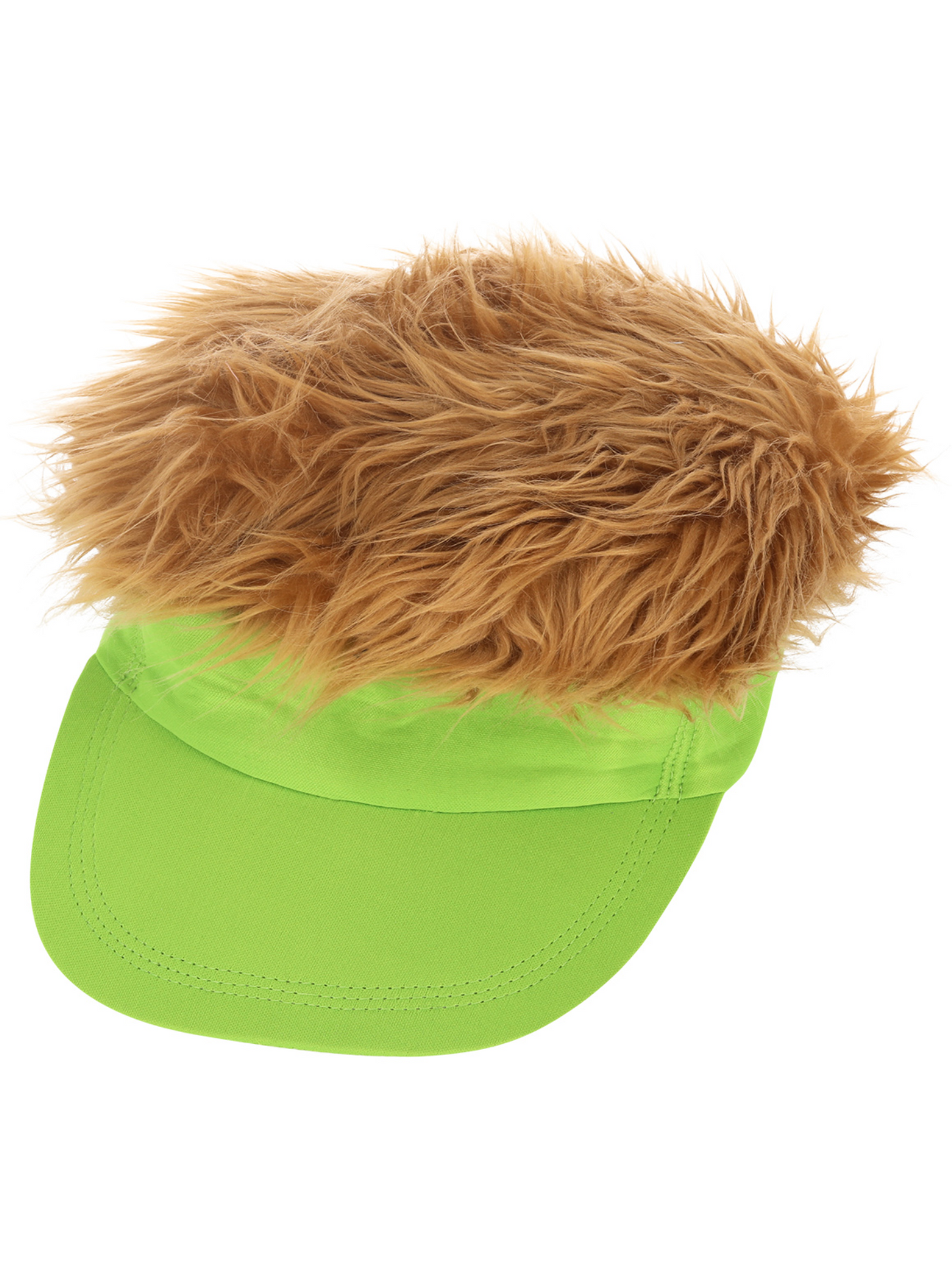 Neon Green Visor Hat with Dark Blonde Hair Wholesale