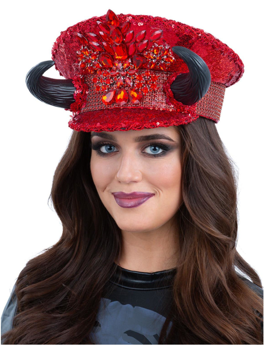 Fever Deluxe Devil Sequin Captains Hat