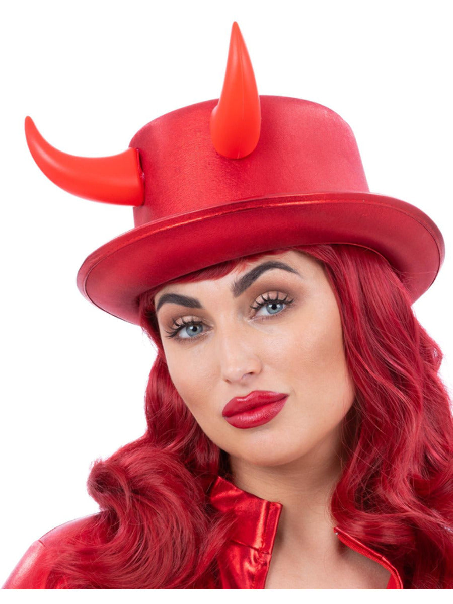 Fever Deluxe Red Devil Metallic Top Hat