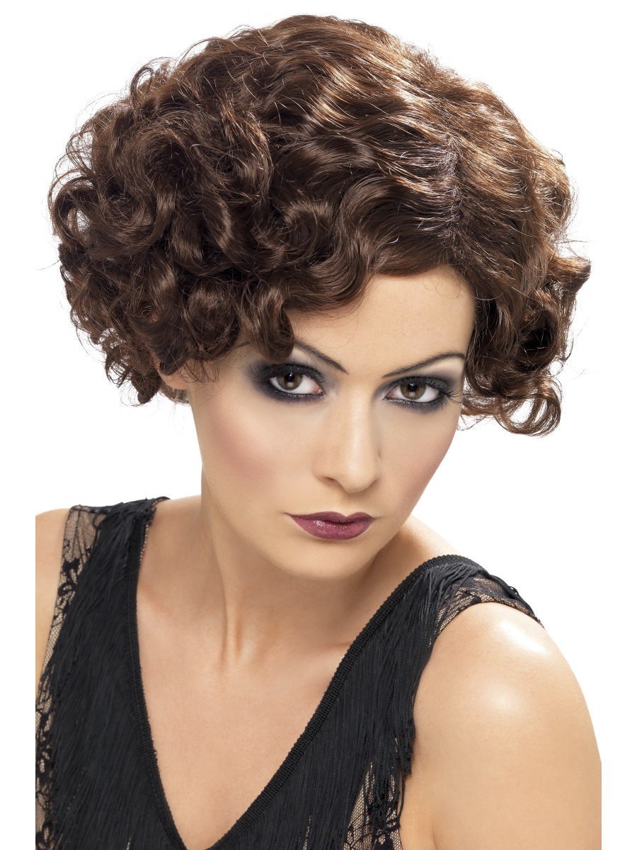 20s Flirty Flapper Wig, Short, Brown Wholesale