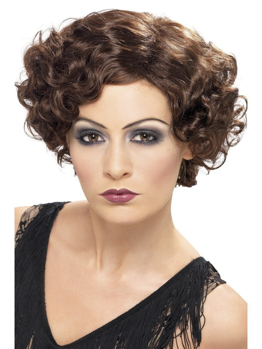 20s Flirty Flapper Wig, Short, Brown Wholesale