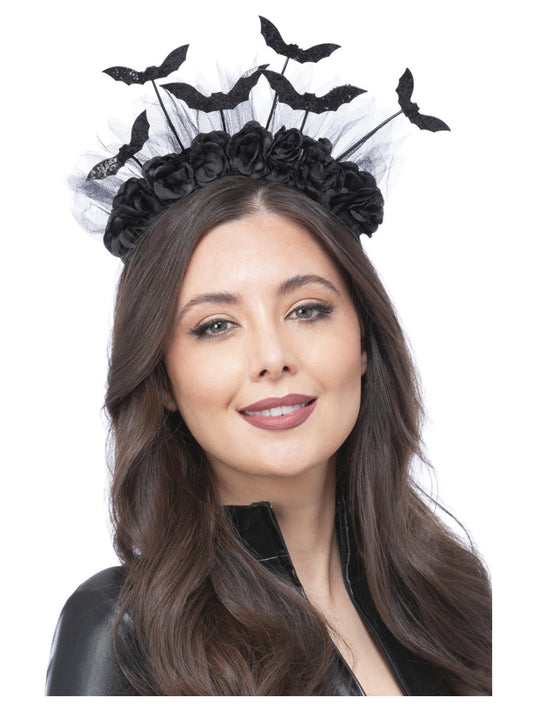 Gothic Rose & Bat Bopper Headband Wholesale