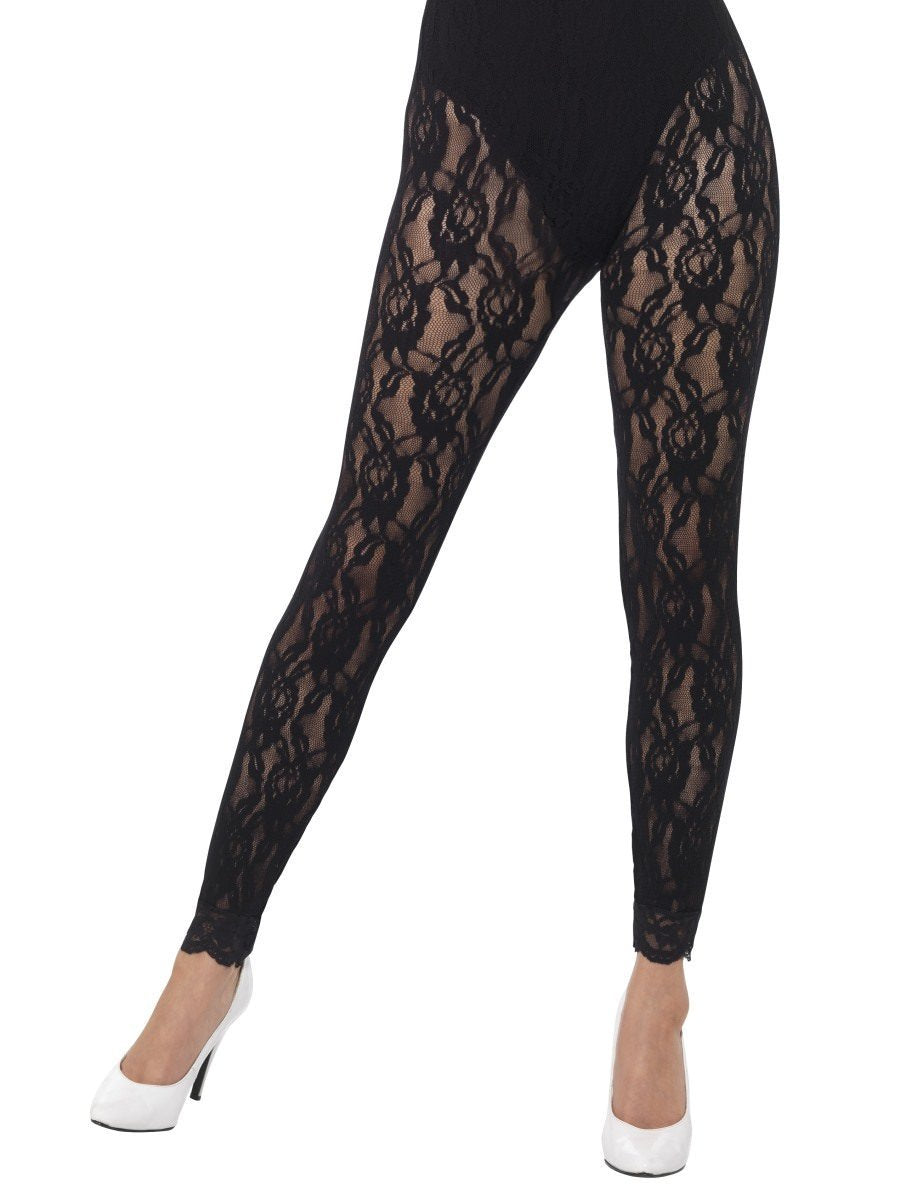 80s Lace Leggings, Black Wholesale