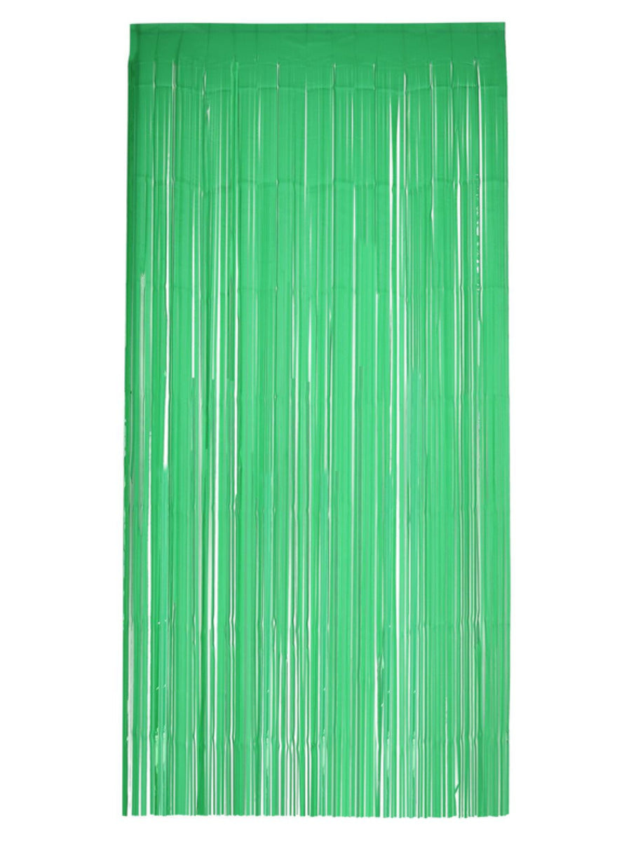 Matt Fringe Curtain Backdrop, Green Wholesale