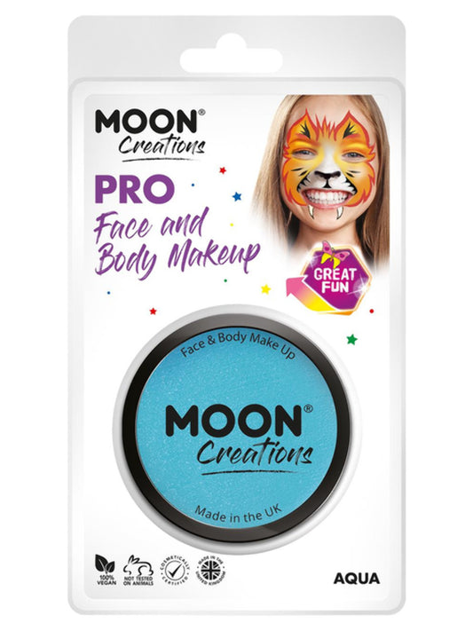 Moon Creations Pro Face Paint Cake Pot, Aqua, 36g Clamshell