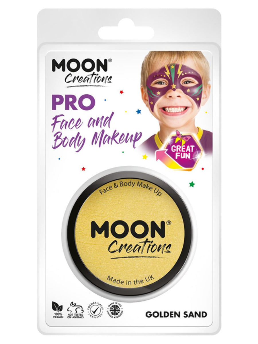 Moon Creations Pro Face Paint Cake Pot,Golden Sand, 36g Clamshell