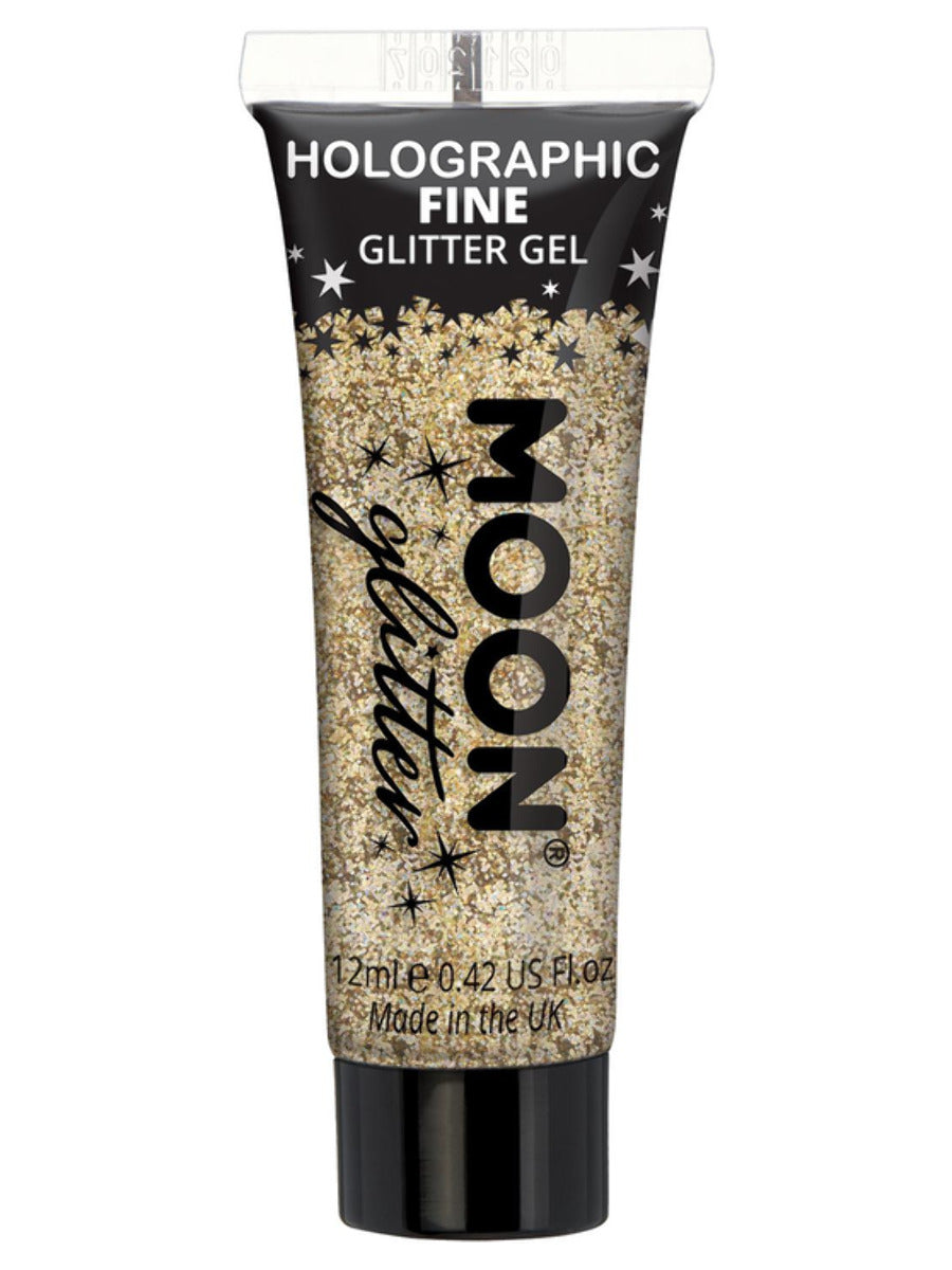 Moon Glitter Holographic Fine Glitter Gel, Gold, Single, 12ml