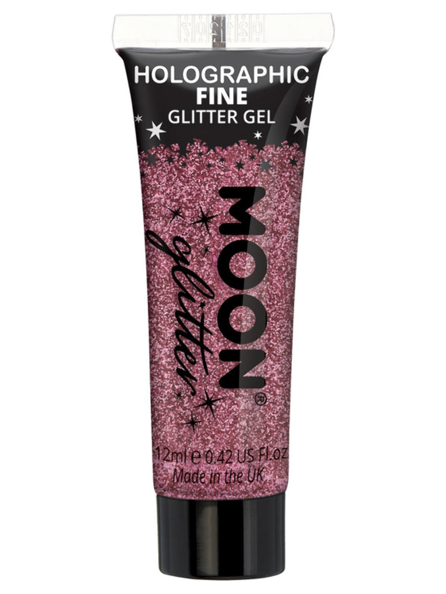 Moon Glitter Holographic Fine Glitter Gel, Pink, Single, 12ml