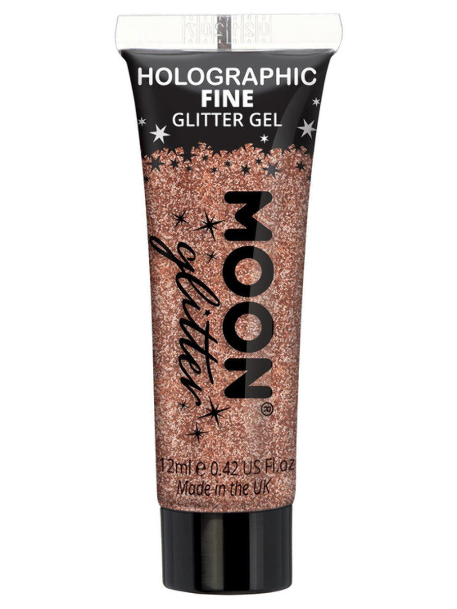 Moon Glitter Holographic Fine Glitter Gel, Rose Gold, Single, 12ml