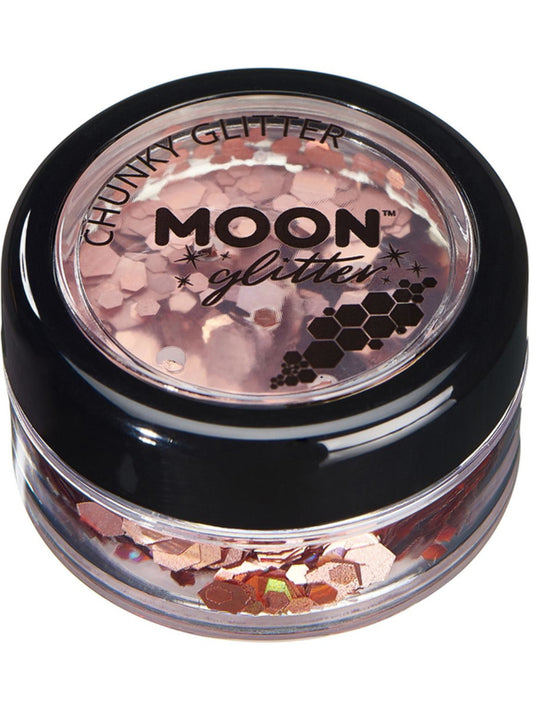 Moon Glitter Holographic Chunky Glitter, Rose Gold, Single, 3g