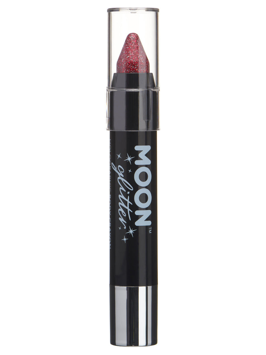 Moon Glitter Holographic Body Crayons, Red, Single, 3.2g