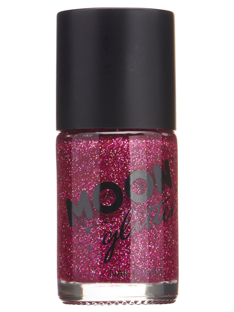 Moon Glitter Holographic Nail Polish, Fuchsia, Single, 14ml