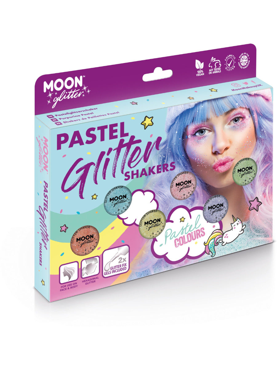 Moon Glitter Pastel Glitter Shakers, Assorted, Boxset, 5g