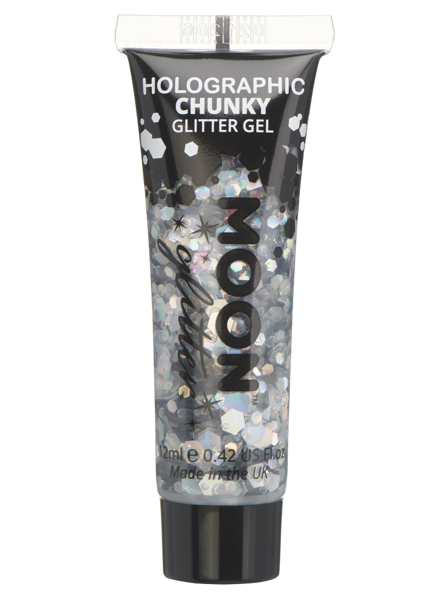 Moon Glitter Holographic Chunky Glitter Gel, Silver, Single, 12ml