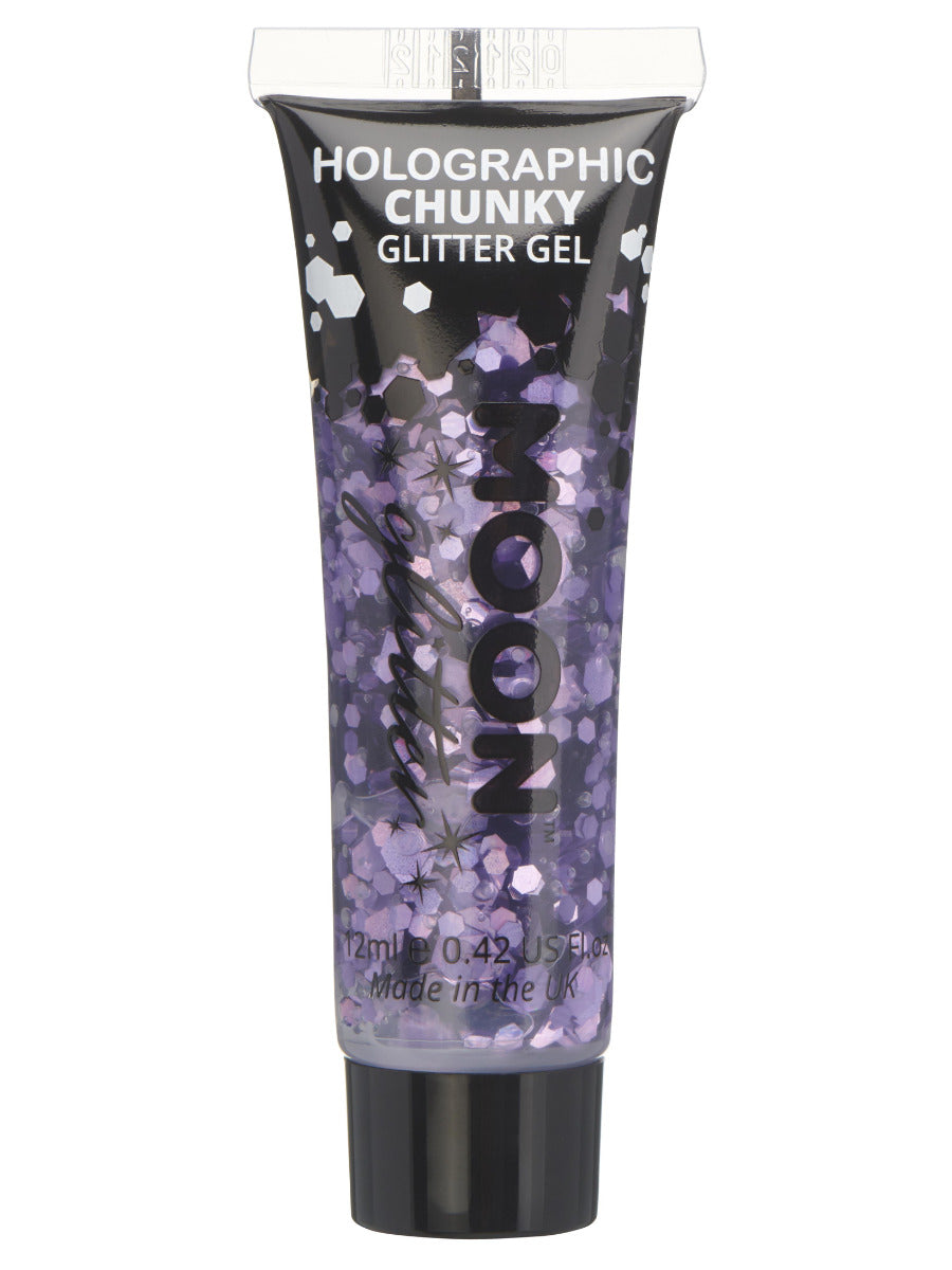 Moon Glitter Holographic Chunky Glitter Gel, Purple, Single, 12ml