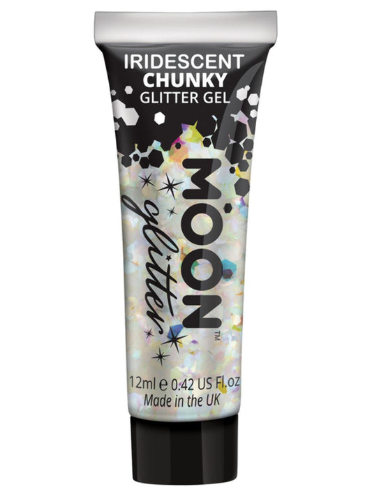 Moon Glitter Iridescent Chunky Glitter Gel, White, Single, 12ml