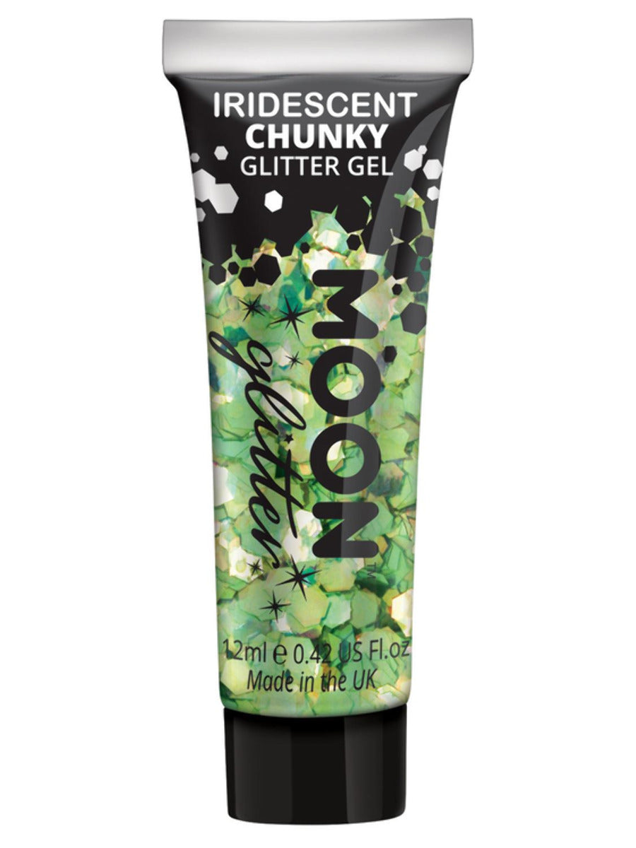 Moon Glitter Iridescent Chunky Glitter Gel, Green, Single, 12ml