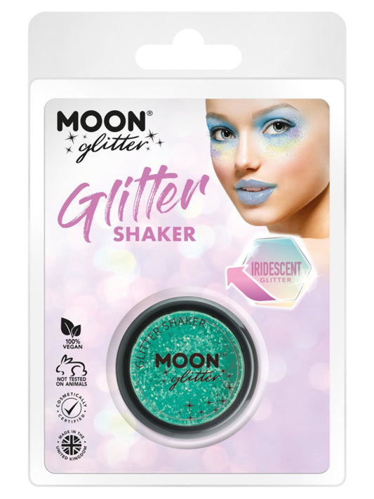 Moon Glitter Iridescent Glitter Shakers, Green, Clamshell, 5g