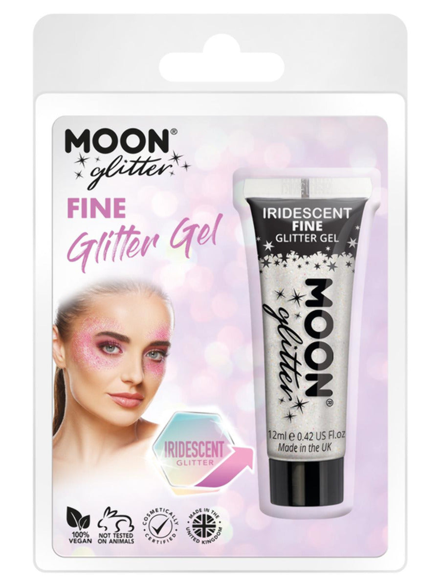 Moon Glitter Iridescent Glitter Gel, White, Clamshell, 12ml