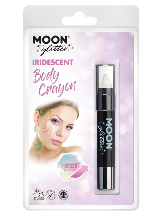 Moon Glitter Iridescent Body Crayons, White, Clamshell, 3.2g