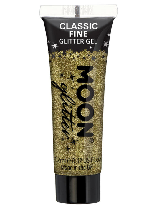 Moon Glitter Classic Fine Glitter Gel, Gold, Single, 12ml