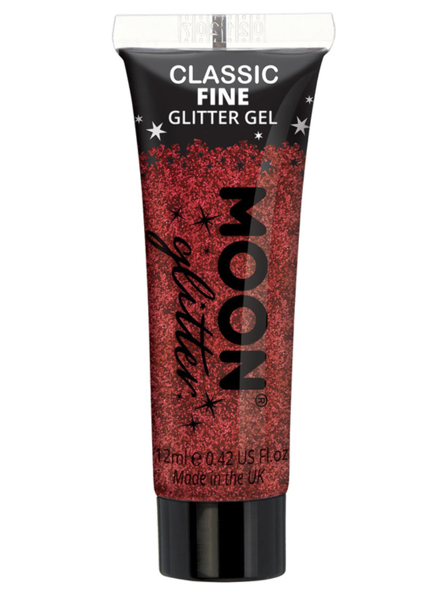 Moon Glitter Classic Fine Glitter Gel, Red, Single, 12ml