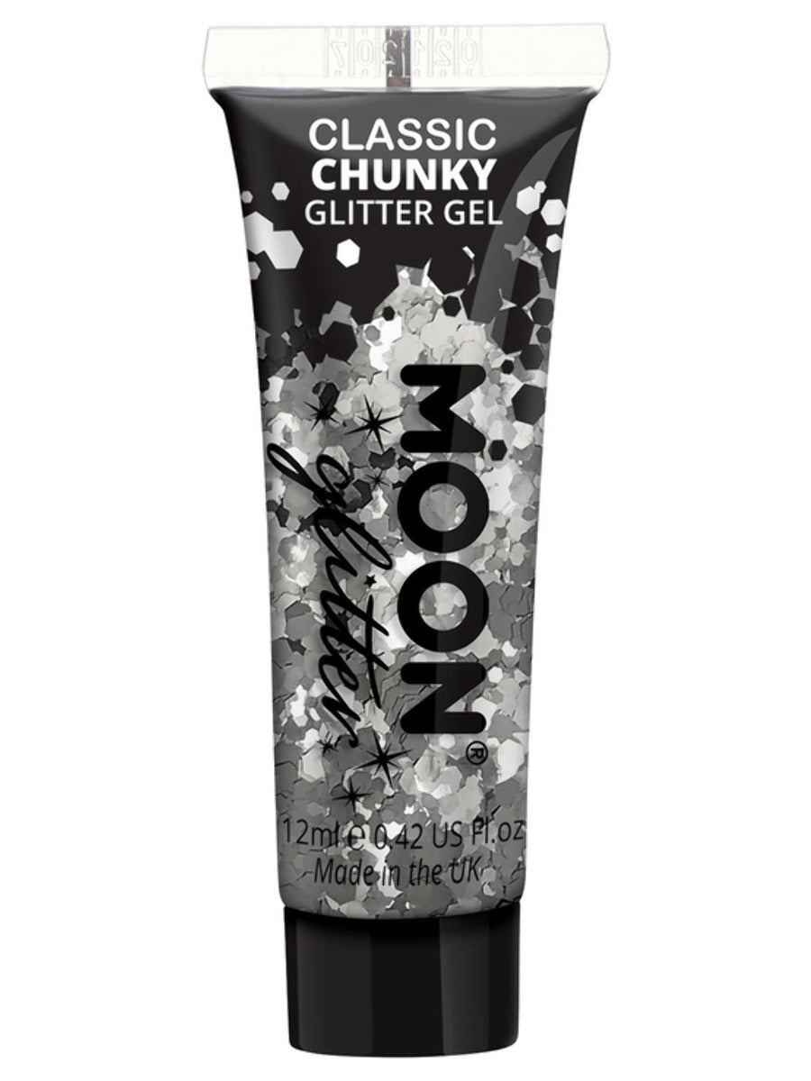 Moon Glitter Classic Chunky Glitter Gel, Silver, Single, 12ml