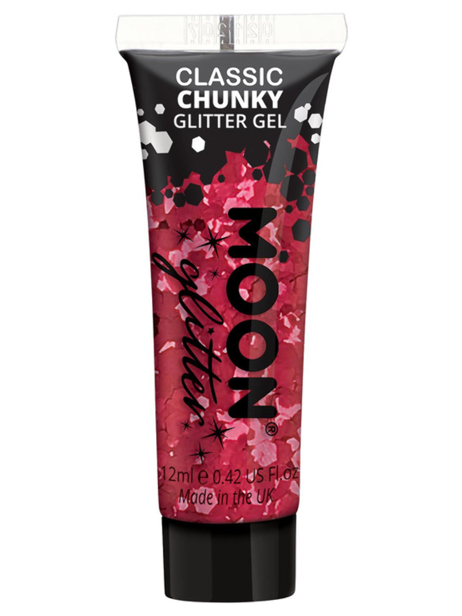 Moon Glitter Classic Chunky Glitter Gel, Red, Single, 12ml