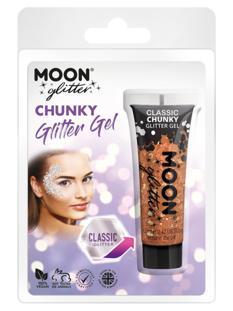 Moon Glitter Classic Chunky Glitter Gel, Copper Bronze, Clamshell, 12ml