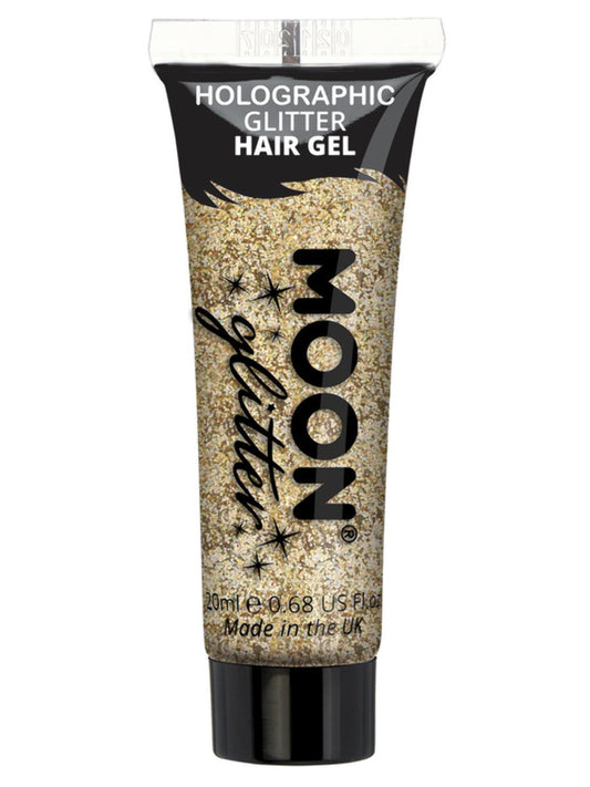 Moon Glitter Holographic Glitter Hair Gel, Gold, Single, 20ml