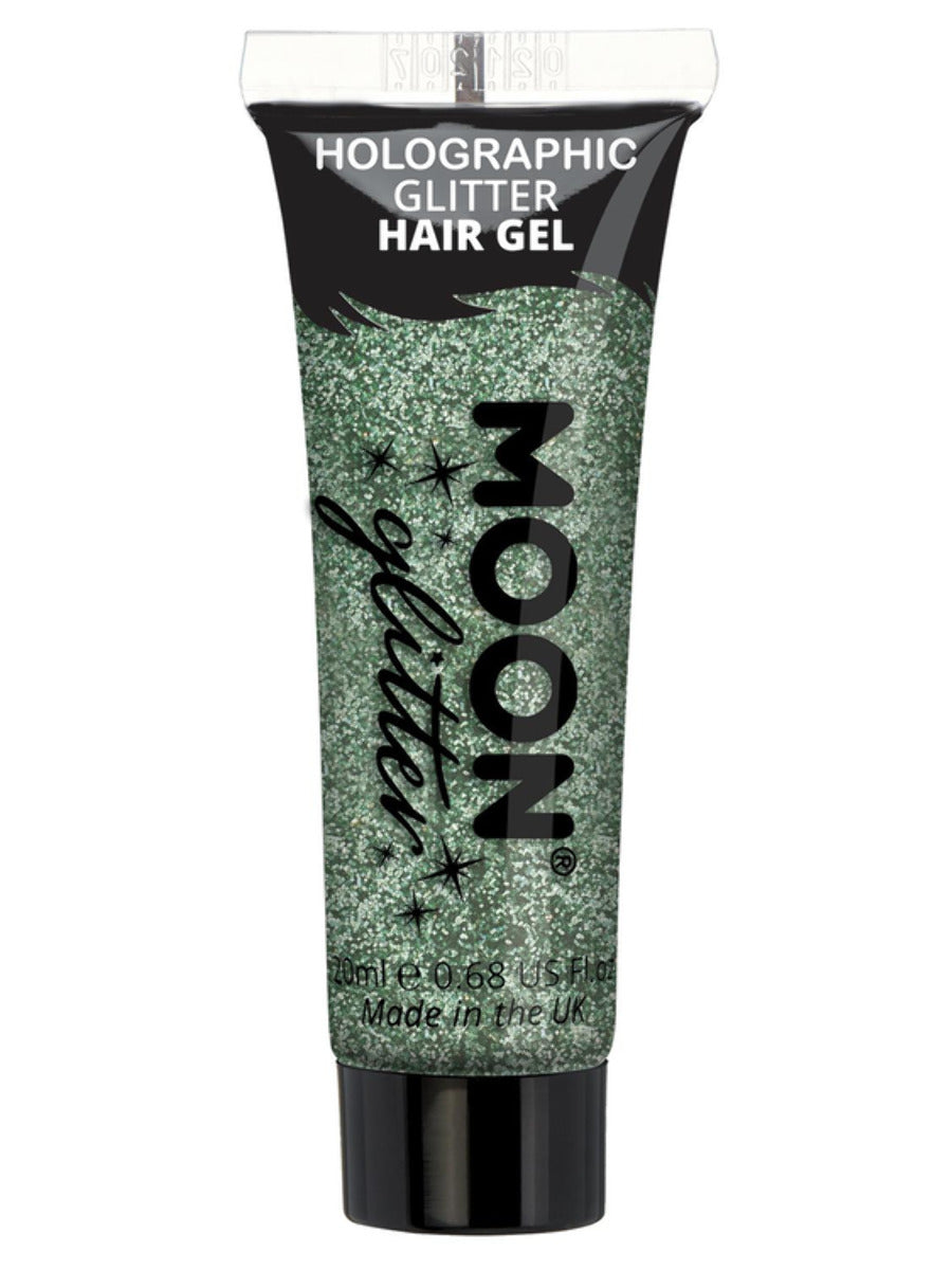 Moon Glitter Holographic Glitter Hair Gel, Green, Single, 20ml