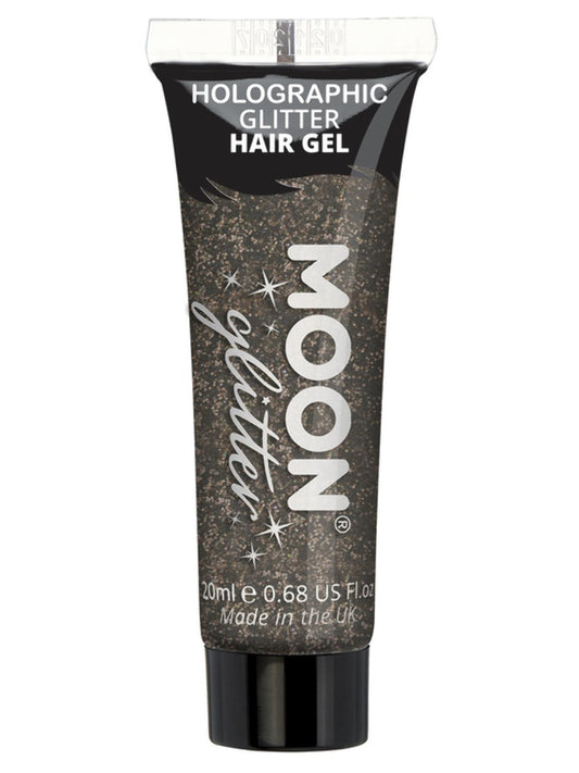 Moon Glitter Holographic Glitter Hair Gel, Black, Single, 20ml