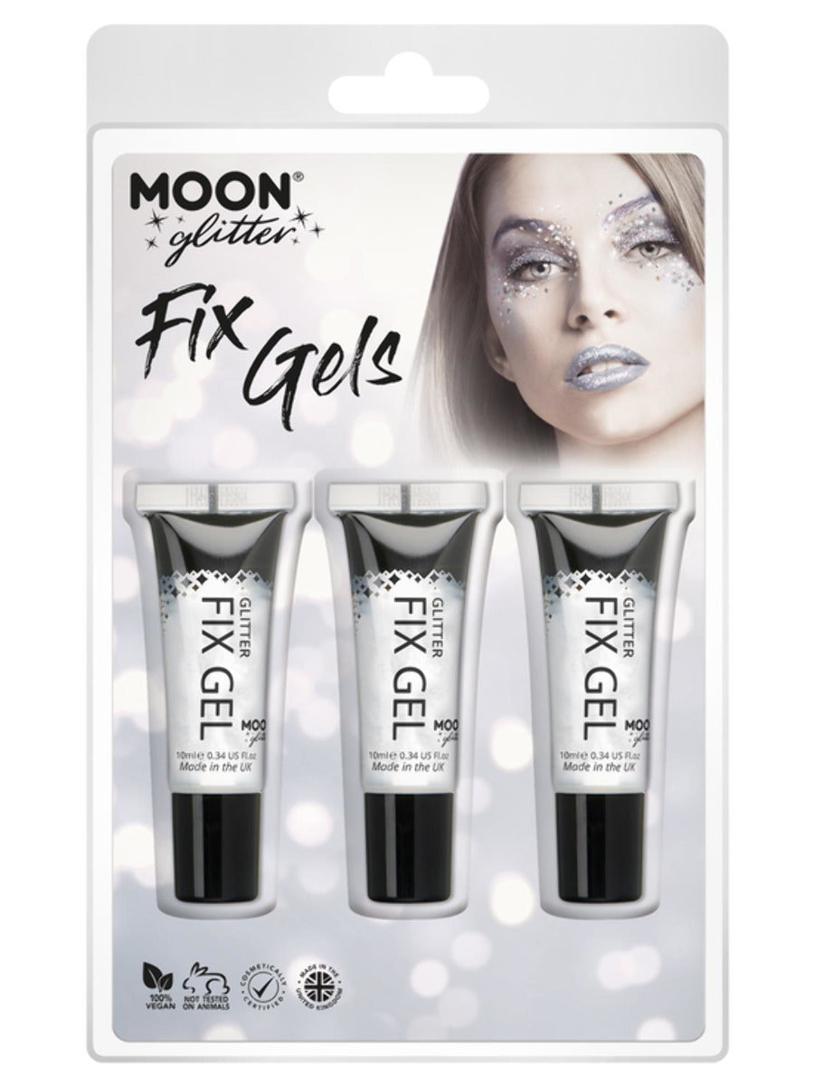 Moon Glitter Fix Gel, Clear, Clamshell, 3 pcs