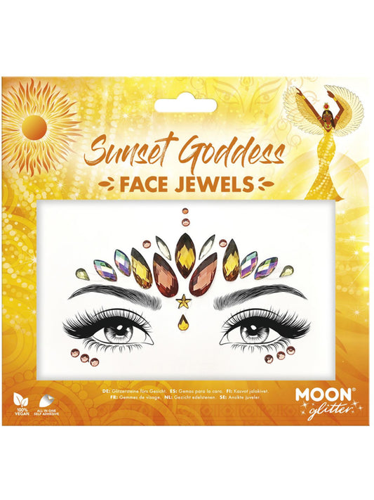 Moon Glitter Face Jewels, Sunset Goddess