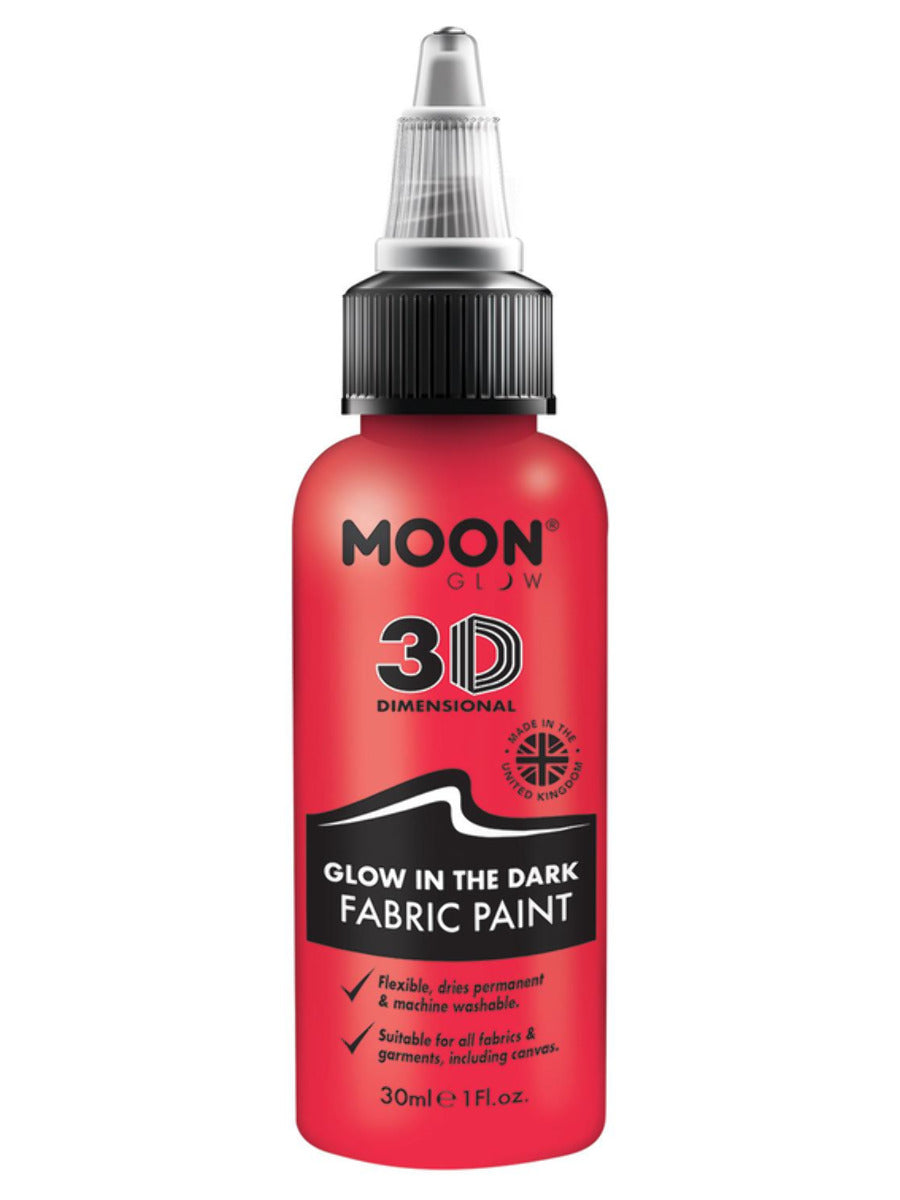 Moon Glow - Glow in the Dark Fabric Paint, Red, 30ml Single