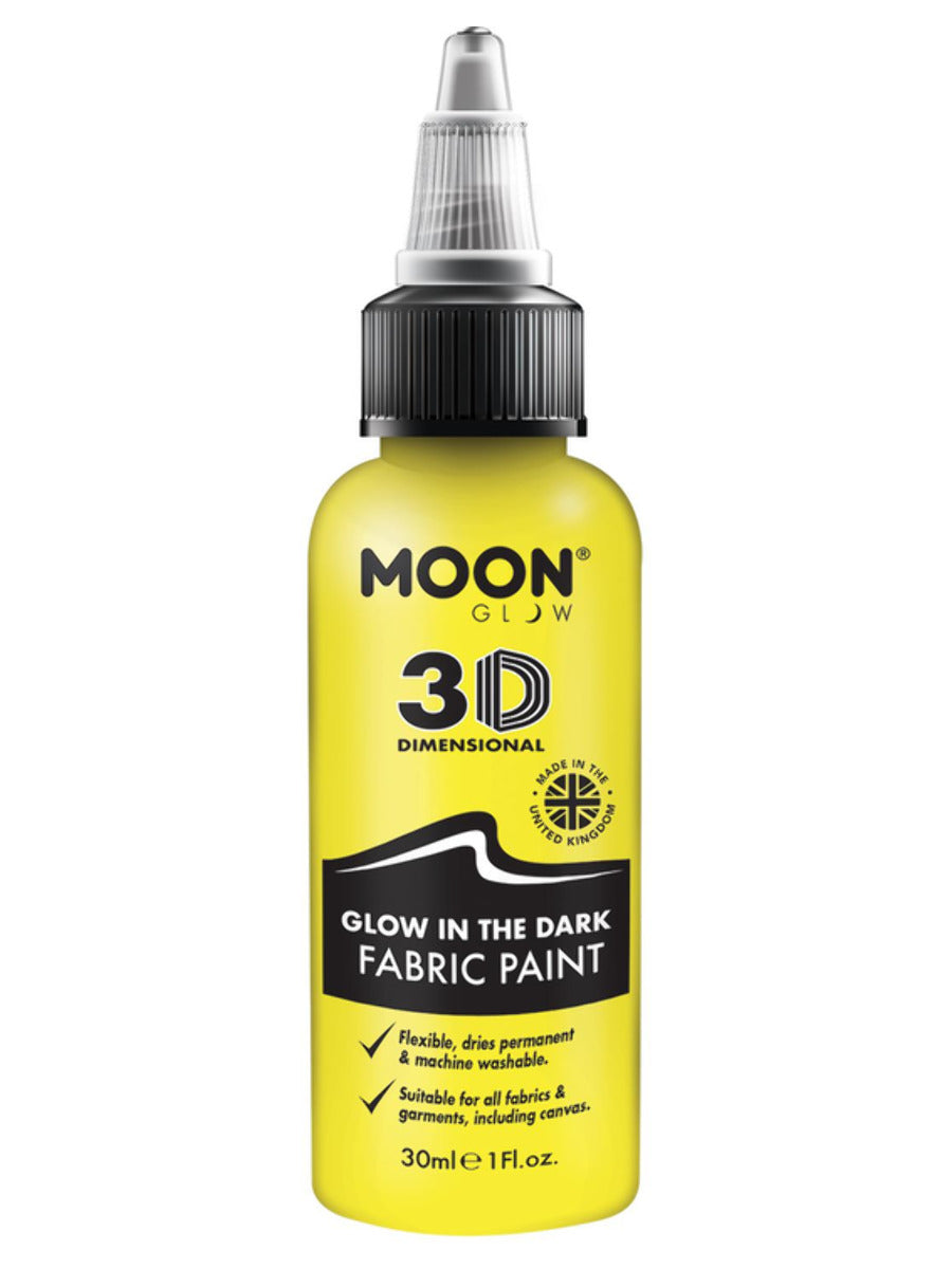 Moon Glow - Glow in the Dark Fabric Paint, Yellow, 30ml Single