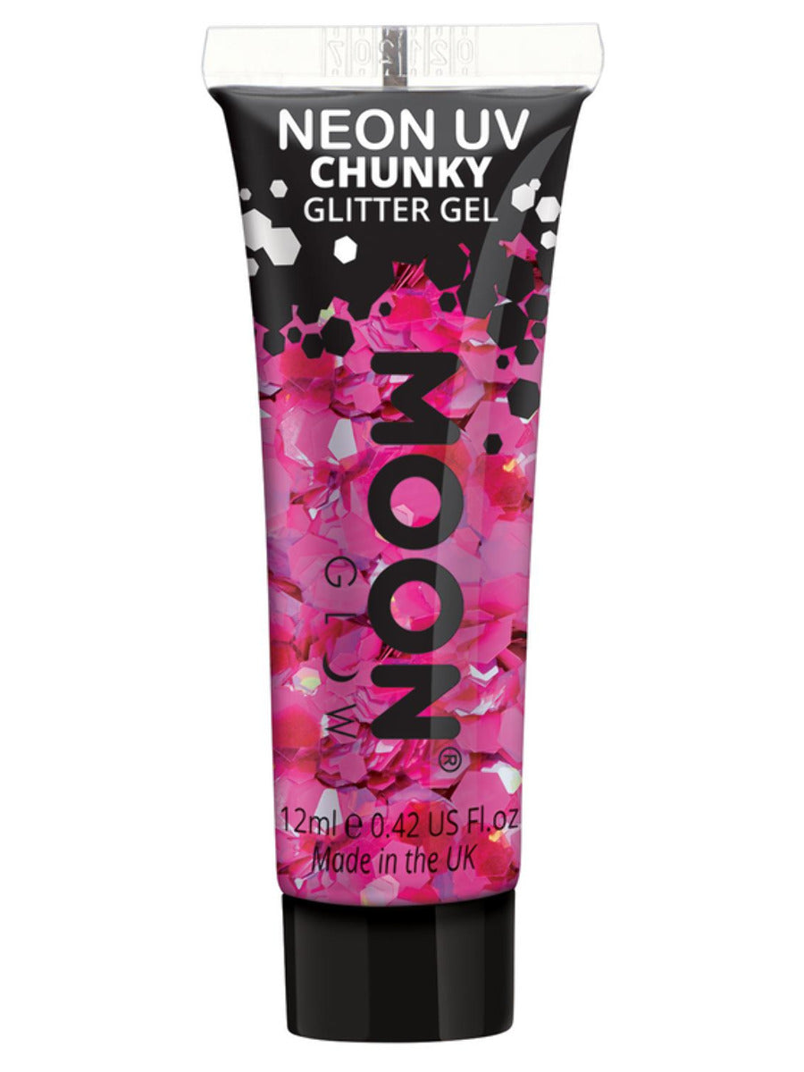 Moon Glow - Neon UV Chunky Glitter Gel, Magenta, 12ml Single