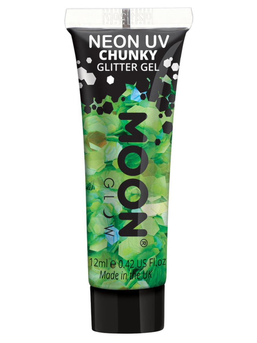 Moon Glow - Neon UV Chunky Glitter Gel, Green, 12ml Single