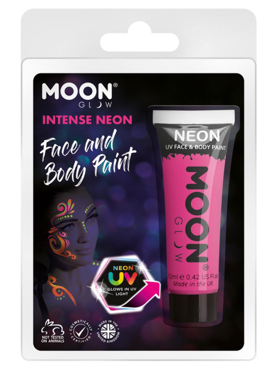 Moon Glow Intense Neon UV Face Paint, Intense Pink, Clamshell, 12ml