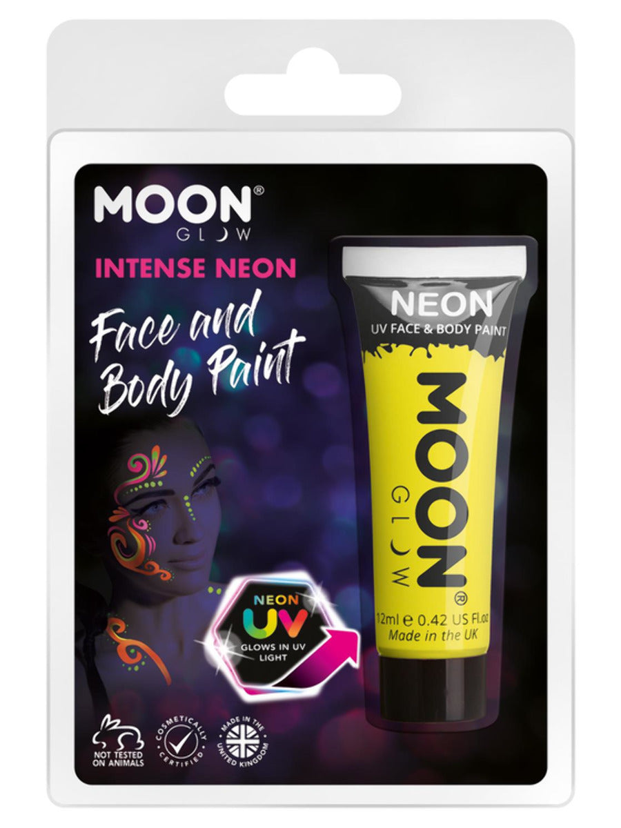 Moon Glow Intense Neon UV Face Paint, Intense Yell, Clamshell, 12ml