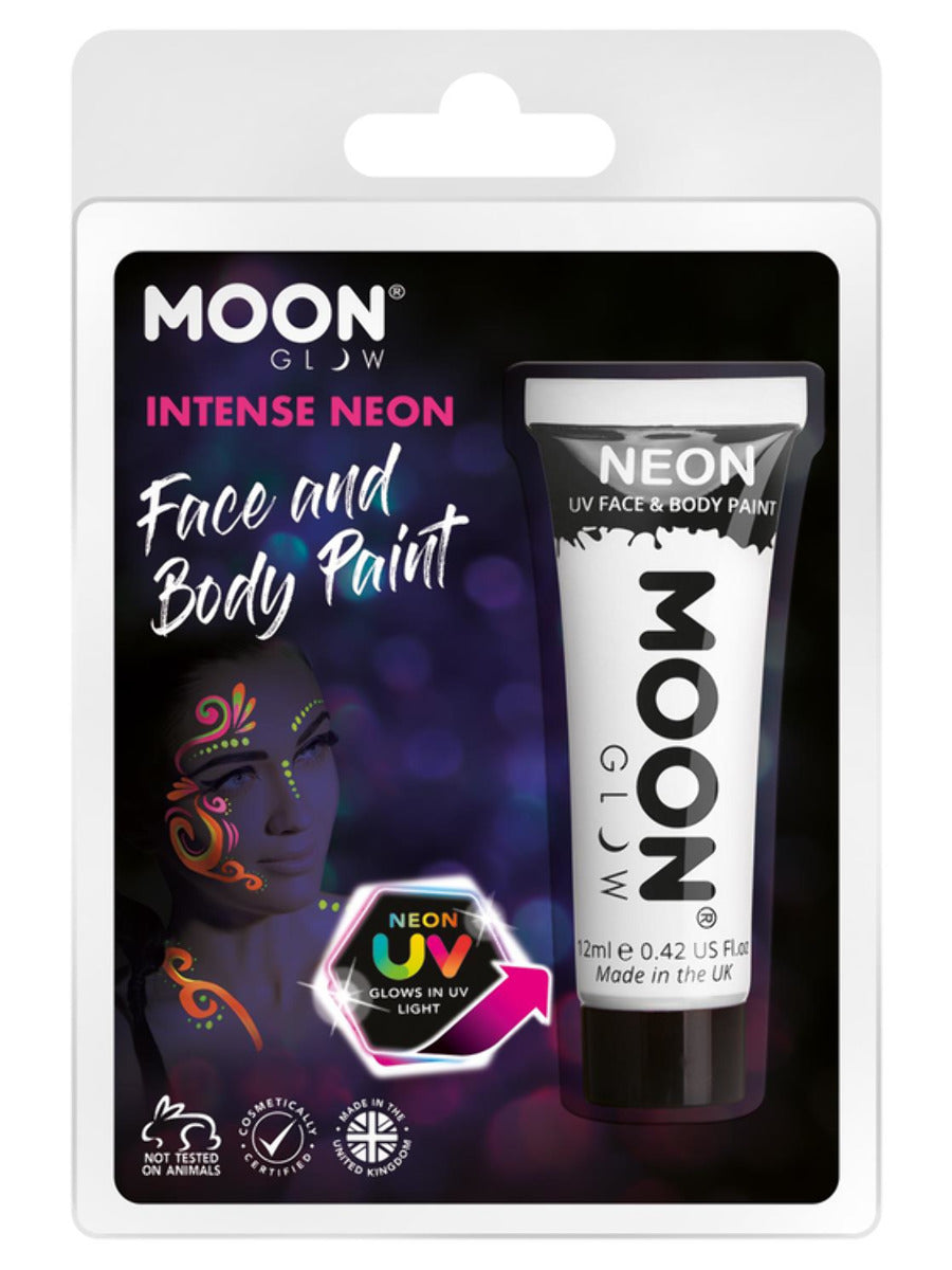 Moon Glow Intense Neon UV Face Paint, Intense Whit, Clamshell, 12ml